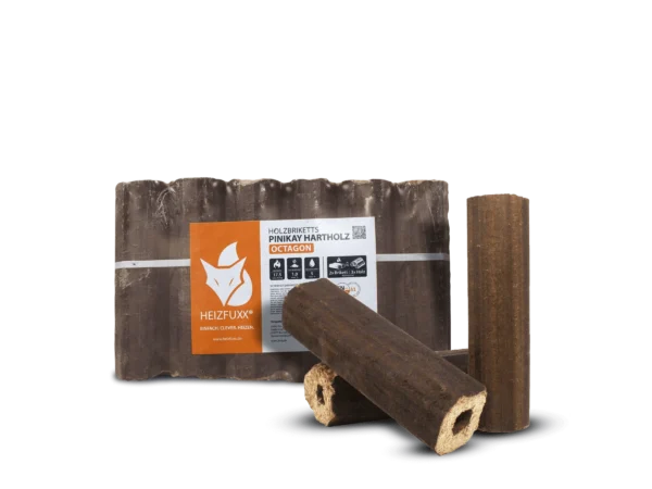 Heizfuxx Holzbriketts Pinikay Octagon 10kg x 96 Gebinde 960kg Palette – Image 2