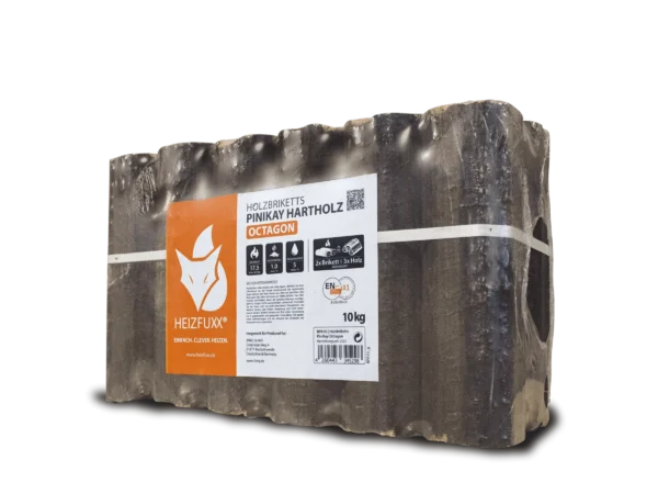 Heizfuxx Holzbriketts Pinikay Octagon 10kg x 96 Gebinde 960kg Palette – Image 3