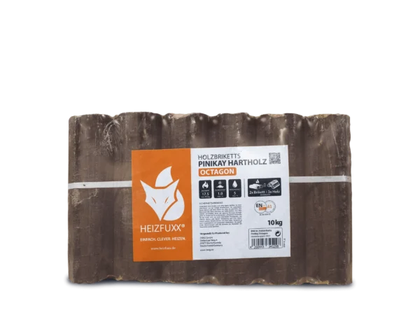 Heizfuxx Holzbriketts Pinikay Octagon 10kg x 96 Gebinde 960kg Palette – Image 4