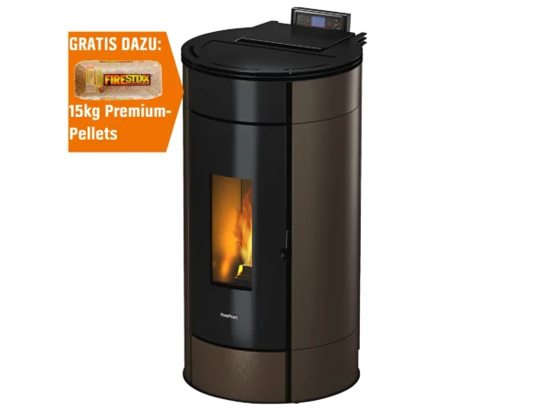 Freepoint Pelletofen Globe Stahl Braun 10,5 kW EEK: A+