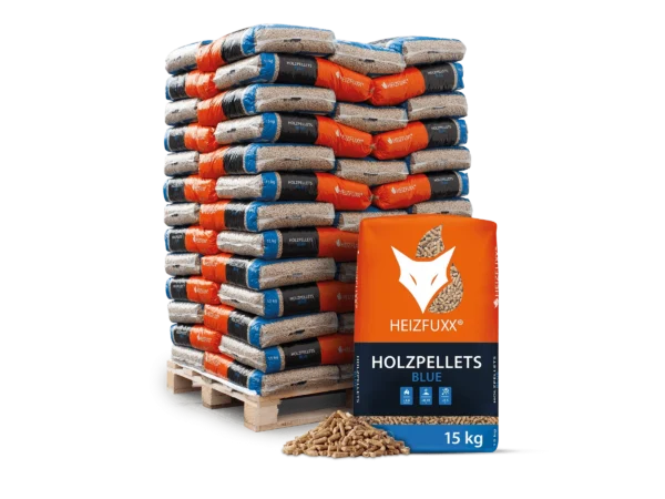 Heizfuxx Holzpellets Blue 15kg x 65 Sack 975kg Palette