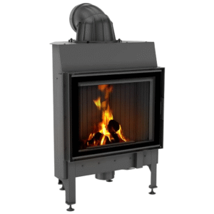 Kamineinsatz aus Stahl NADIA 12 kW Ø 200 schwarz Verkleidung