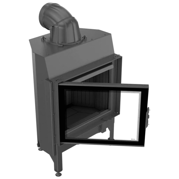 Kamineinsatz aus Stahl NADIA 12 kW Ø 200 schwarz Verkleidung – Image 3